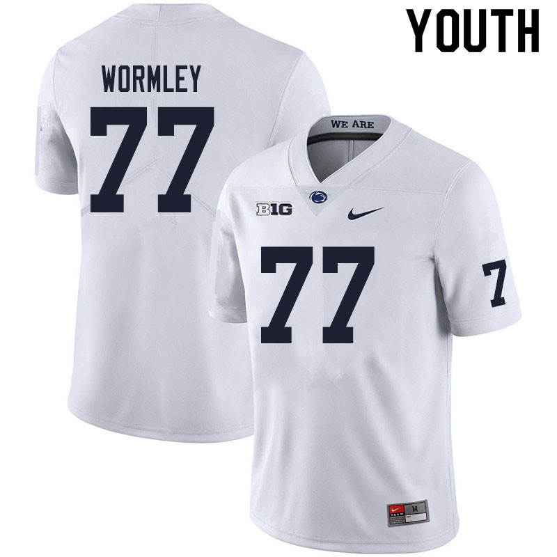 NCAA Nike Youth Penn State Nittany Lions Sal Wormley #77 College Football Authentic White Stitched Jersey OHM1098KT